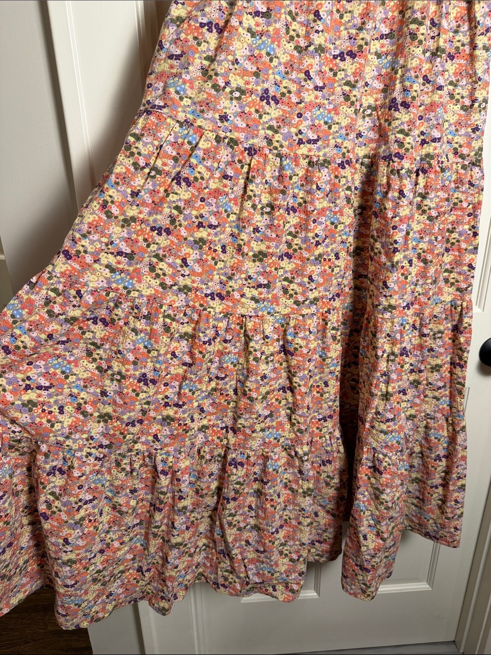 Scotch & Soda Strappy Pink Floral Maxi Dress with Smocked Bodice - Picture 5 of 7